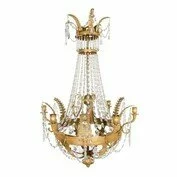 FRENCH EMPIRE PERIOD ORMOLU AND CUT GLASS SIX-LIGHT CHANDELIER