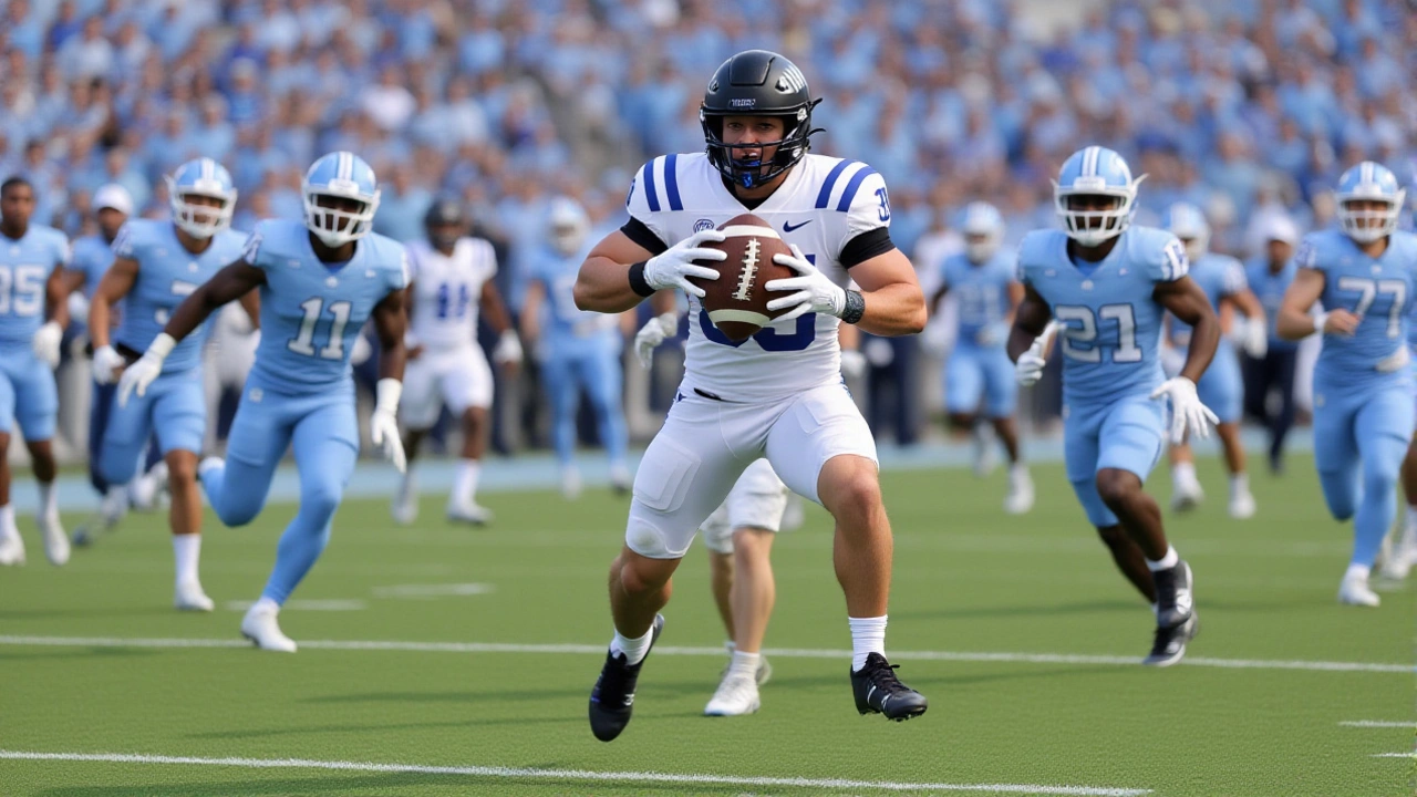Duke stuns UNC 32-25 on Castle's 3 TDs and fake field goal to clinch bowl eligibility